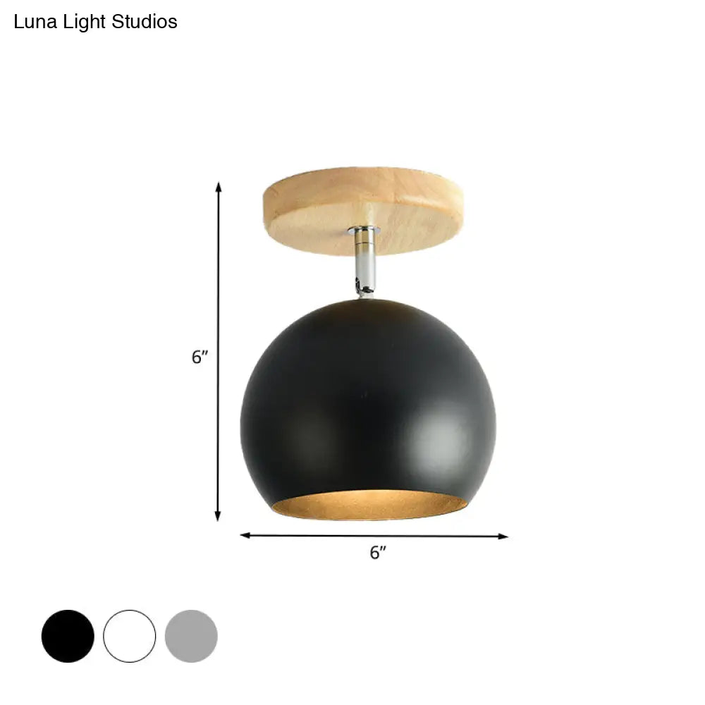 Rotatable Orb Shade Ceiling Light - Ideal For Study Room & Corridor