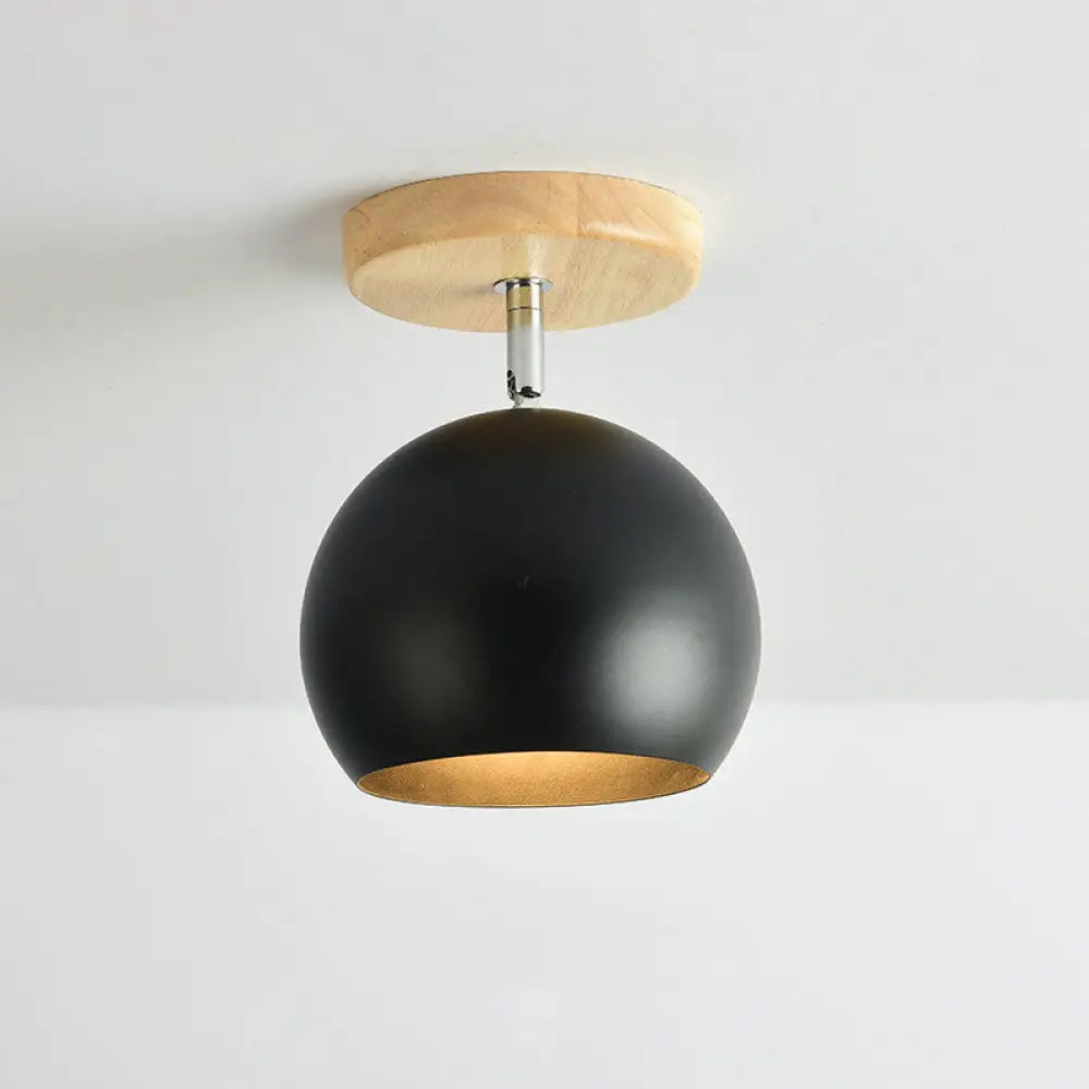 Rotatable Orb Shade Ceiling Light - Ideal For Study Room & Corridor Black