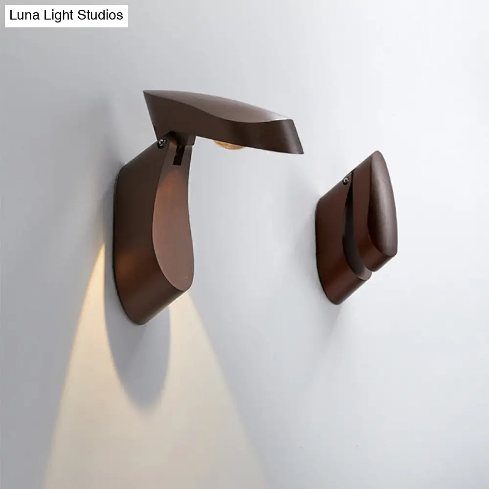 Rotatable Oval Wall Sconce - Modern Metal Led Bedside Light In White/Black/Gold Finish