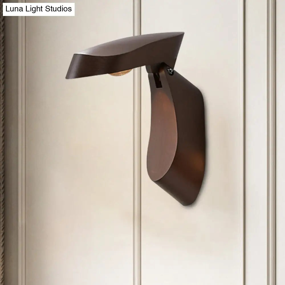 Rotatable Oval Wall Sconce - Modern Metal Led Bedside Light In White/Black/Gold Finish