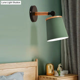Rotatable Single Light Trapezoid Wall Sconce Stylish Macaron Loft Metal Lamp For Bedside