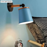 Rotatable Single Light Trapezoid Wall Sconce Stylish Macaron Loft Metal Lamp For Bedside