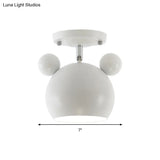 Rotating Bear Head Ceiling Lamp - Stylish Macaron Loft Metal Light For Balconies