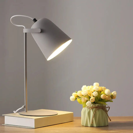 Rotating Metal Table Lamp For Modern Bedroom Night Lighting Grey