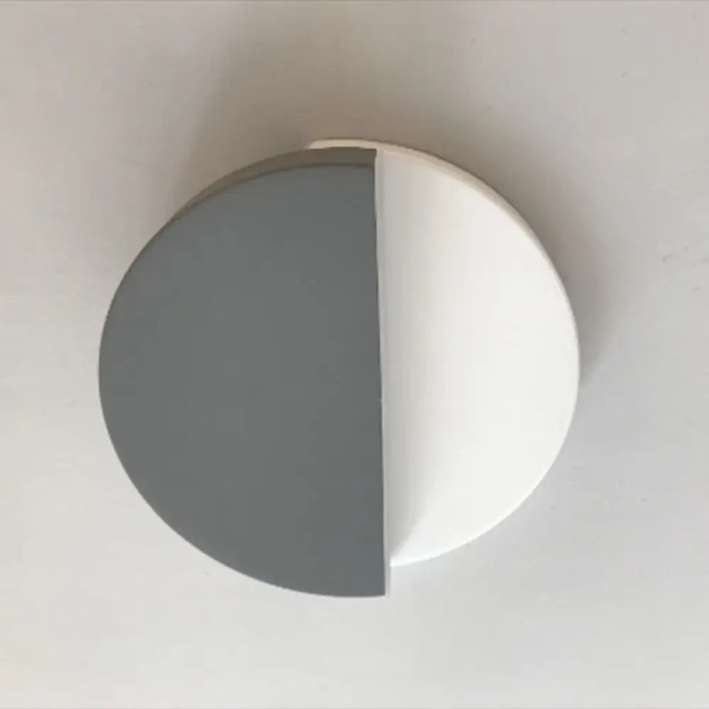 Rotating Nordic Led Wall Lamp In Round Disc Shape - Acrylic Indoor Light Fixture Grey / Warm