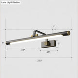 Rotating Tube Wall Vanity Light - Traditional Metal Led Bathroom Lighting Fixture