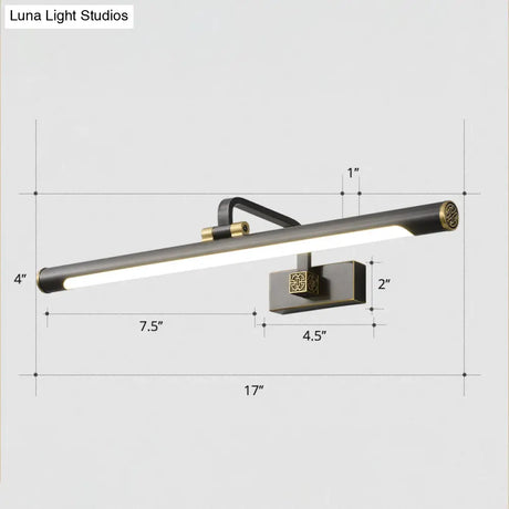 Rotating Tube Wall Vanity Light - Traditional Metal Led Bathroom Lighting Fixture