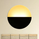 Round Acrylic Led Wall Sconce - Simplicity At Its Finest (White/Black) Black
