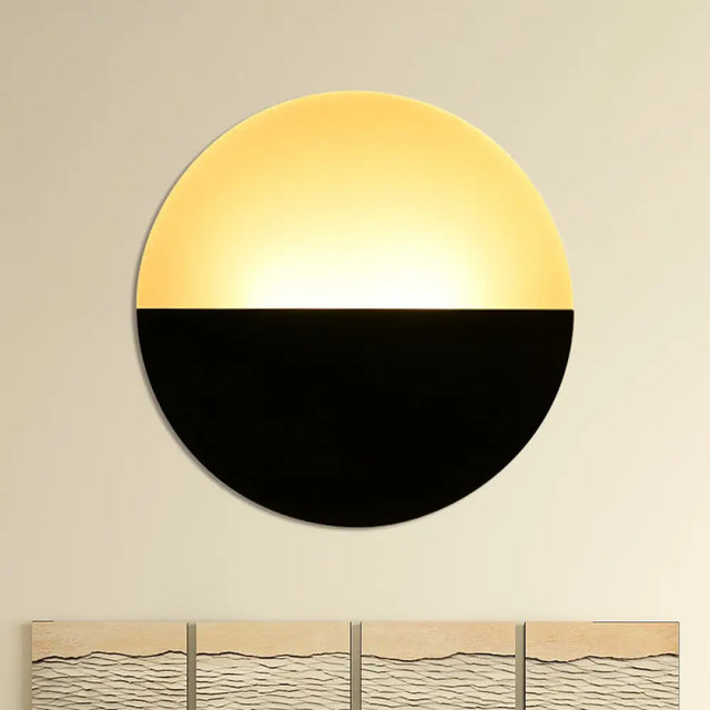 Round Acrylic Led Wall Sconce - Simplicity At Its Finest (White/Black) Black