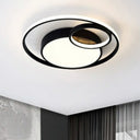 Round Bedroom Led Ceiling Light - Acrylic Simplicity Flush Mount Black / 15.5 Warm