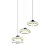 Crystal Led Dining Room Pendant Light Kit In Warm/White - Modern Round Design