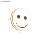 Round Flush Ceiling Light With Smile Emoji Led Flushmount Lamp And Acrylic Shade