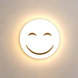 Round Flush Ceiling Light With Smile Emoji Led Flushmount Lamp And Acrylic Shade White / D
