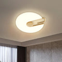 Round Flush Mount Led Bedroom Ceiling Light Fixture In White Minimalist Acrylic Design