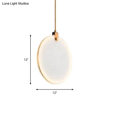 Round Glass Pendant Lamp With Modern Led Lighting In White Or Warm Light - Available 3 Sizes
