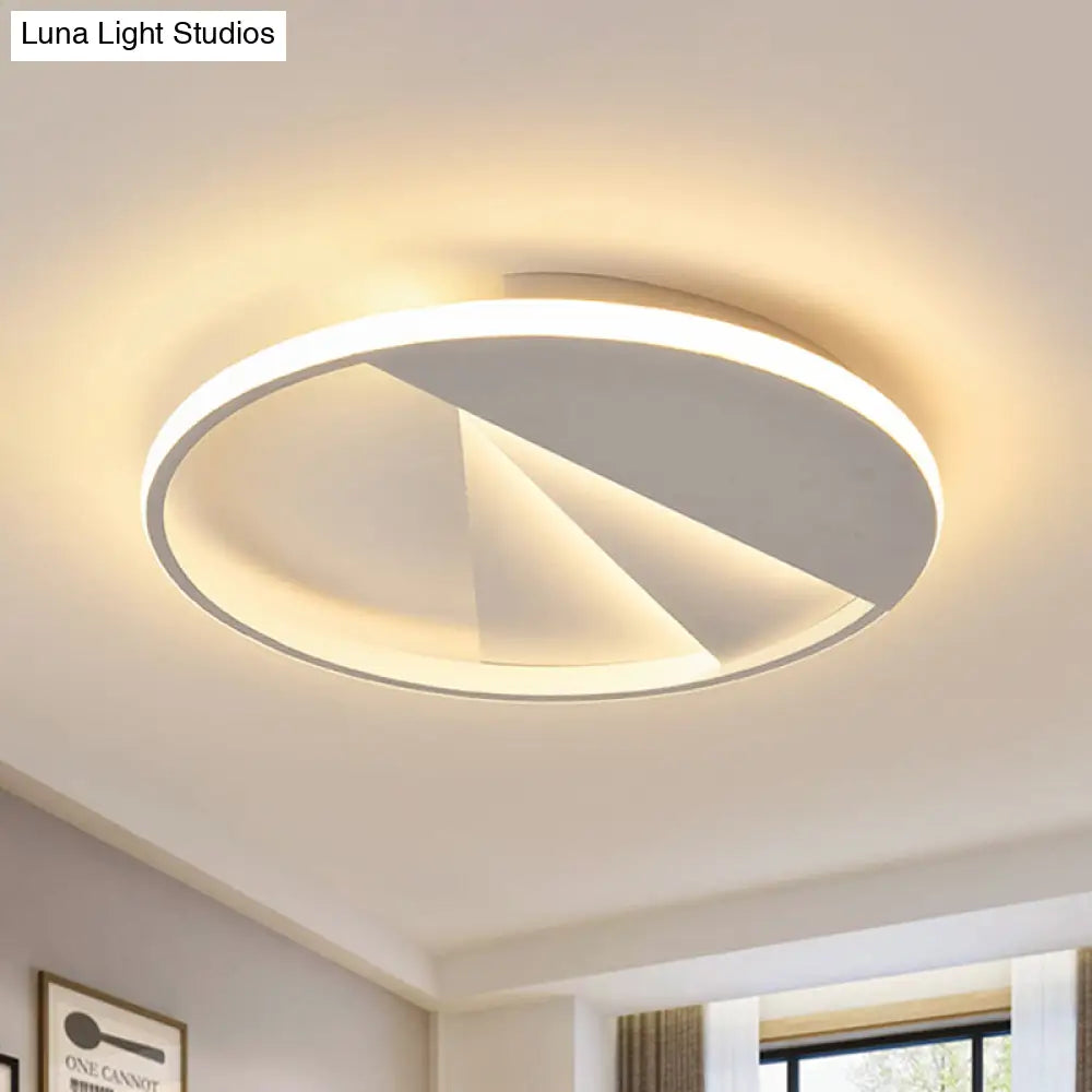 Round Led Ceiling Lamp In Multiple Colors: Simple Aluminum Flush Mount Fixture