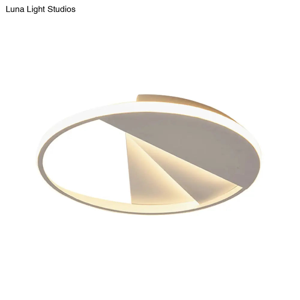 Round Led Ceiling Lamp In Multiple Colors: Simple Aluminum Flush Mount Fixture