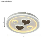 Round Led Flush Mount Ceiling Light In White Finish - Ideal For Adult Bedroom Décor