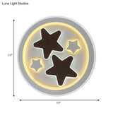 Round Led Flush Mount Ceiling Light In White Finish - Ideal For Adult Bedroom Décor