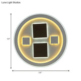 Round Led Flush Mount Ceiling Light In White Finish - Ideal For Adult Bedroom Décor