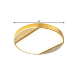 Round Led Gold Flush Mount Ceiling Lamp - Simplicity Metallic Design In Warm/White Light 18/21.5