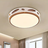 Round Led White Flushmount Ceiling Light Fixture With Simplicity Acrylic Warm/White Lighting