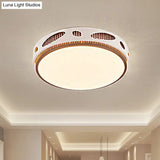 Round Led White Flushmount Ceiling Light Fixture With Simplicity Acrylic Warm/White Lighting