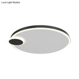 Round Metal Flush Lamp With Led In Black/Gold Finish | Warm/White Light 16’/19.5’ Diameter