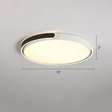 Round Nordic Led Ceiling Light With Acrylic Shade For Bedroom Black / 15’