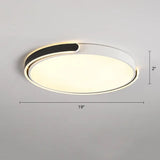Round Nordic Led Ceiling Light With Acrylic Shade For Bedroom Black / 19’