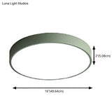 Round Nordic Metal Ceiling Lamp With Led Flush Mount Light For Bedrooms