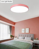 Round Nordic Metal Ceiling Lamp With Led Flush Mount Light For Bedrooms