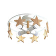 Round Semi - Flush Ceiling Light Macaroon 3 - Bulb Grey/White/Green - Wooden Horse Design White