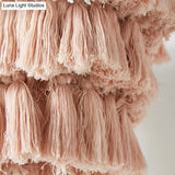 Round Tassel Wall Mount Pendant Light With Retro Style For Single Bedroom