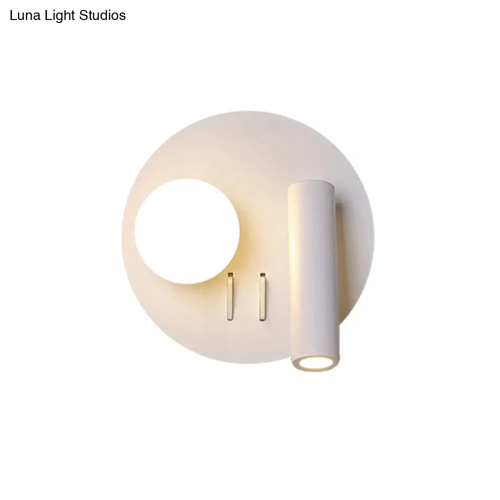 Round Wall Sconce With Warm/White Led Downlight In Simplicity Acrylic