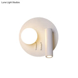 Round Wall Sconce With Warm/White Led Downlight In Simplicity Acrylic