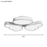 Round Wing Flush Ceiling Light - Cartoon Acrylic Led Flushmount Lighting Bedroom Decor