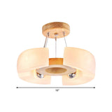 Modern Wooden Round Ceiling Light Fixture - 4/6 Flush Mount In Warm/White Options