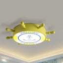 Rudder Flush Ceiling Light: Acrylic Led Bedroom Fixture In Blue/Yellow Yellow
