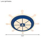 Rudder Flushmount Led Kids Ceiling Lamp - 19.5’/23.5’ Acrylic Blue Warm/White Light