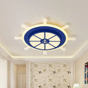 Rudder Flushmount Led Kids Ceiling Lamp - 19.5’/23.5’ Acrylic Blue Warm/White Light / 19.5’ Warm