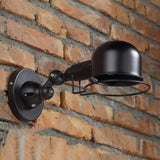 Rust/White Dome Wall Lamp Sconce - Retro Style Adjustable Lighting For Dining Room Black