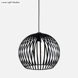 Rustic 1-Light Iron Ceiling Pendant Lamp In Black - Cone/Oval/Globe Suspended Lighting For Dining
