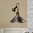 Rustic 1-Light Sconce Wall Lamp In Antique Brass With Pipe Arm