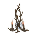 Rustic 2-Head Antler Wall Light Fixture - Coffee/Brown/Grey Resin Mounted Lamp With Naked Bulb