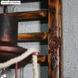 Rustic Bamboo Wall Sconce For Attic Tearoom - Retro Hanging Board Design