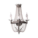 Rustic Beaded Wall Mounted Lighting - 2/3 Light Metallic Sconce Fixture For Bedroom Sizes: 8/10/12 W