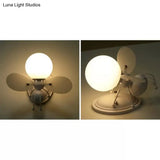 Rustic Bee Sconce Light - Single Bulb Metal Wall Lamp For Kindergarten Child Bedroom