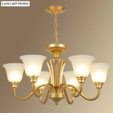 Rustic Bell Shaped Suspension Light Chandelier - Cream Glass Perfect For Dining Room