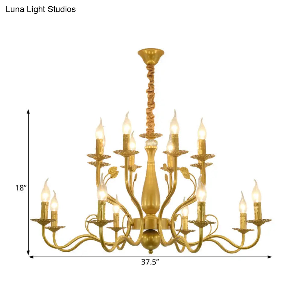 Rustic Black/Gold Metal Pendant Chandelier - 5/12/16 Lights Elegant Dining Room Ceiling Fixture